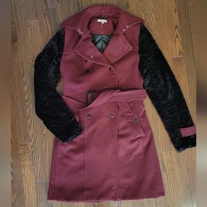 Buffalo Coat, Size S, Burgundy & Black